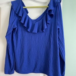 Lilly Pulitzer blue ruffled top, xl